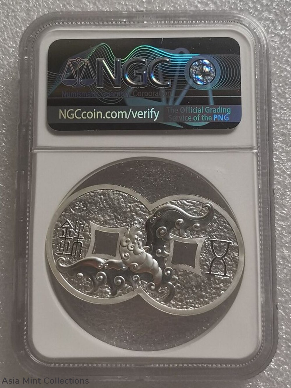 2020 - NGC MS70 China copper dragon & phoenix 45*27mm Silvered medal 6 coins ingots bullion coin 2020 ngc ms70 china copper dragon phoenix 45 27mm silvered medal