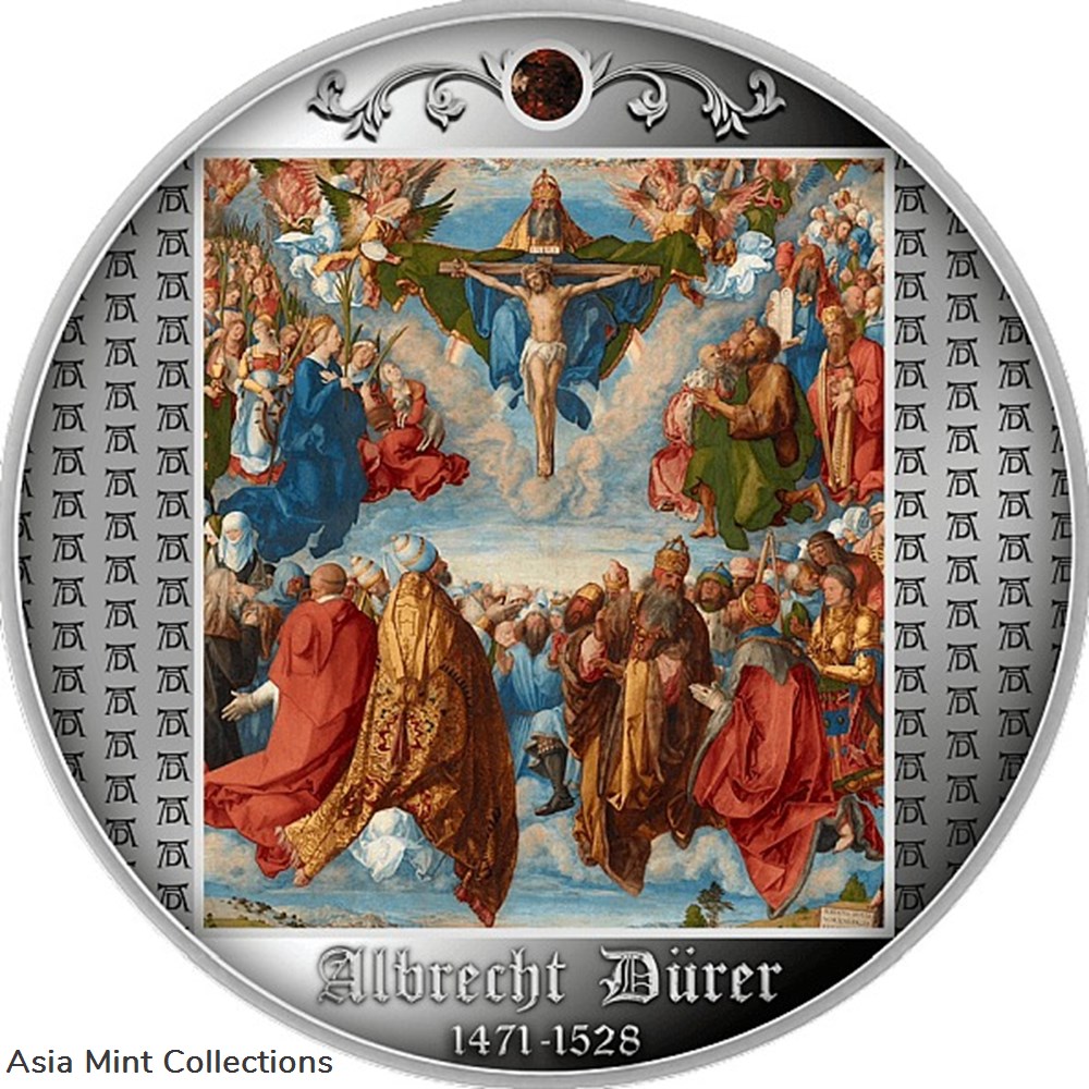 2021 - Adoration of the Trinity Albrecht Dürer Proof Silver Coin CFA Cameroon coins ingots bullion 2021 adoration of the trinity albrecht durer proof silver coin cfa cameroon
