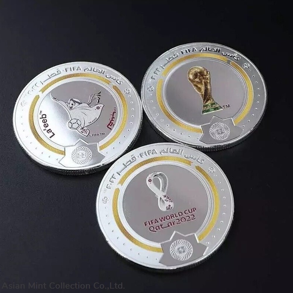 2022 - Qatar Set 3 Coins World Cup Official Colorful