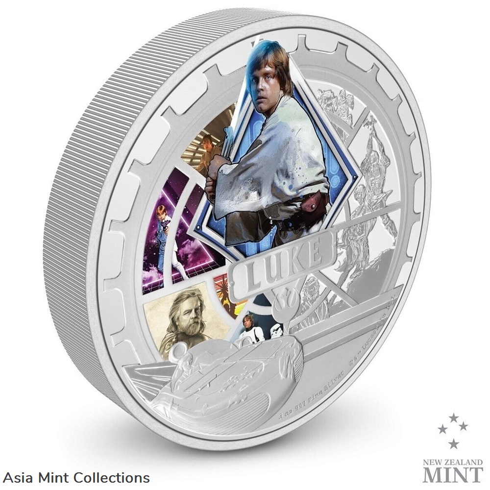 2023 Niue Star Wars Luke Skywalker 3oz Silver Colorized Proof Coin 3 coins ingots bullion 2023 niue star wars luke skywalker 3oz silver colorized proof coin