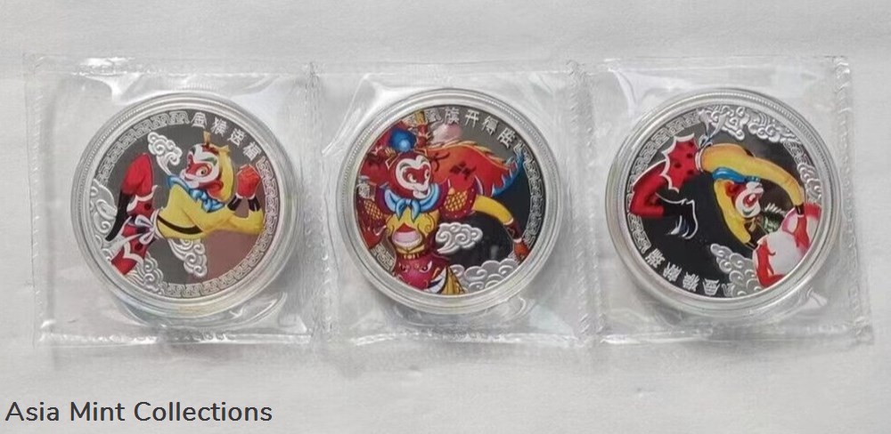 2016 Niue 3 x 1oz Silver Coins Set - Monkey King 3 ingots bullion 2016 niue 3 x 1oz silver coins set monkey king