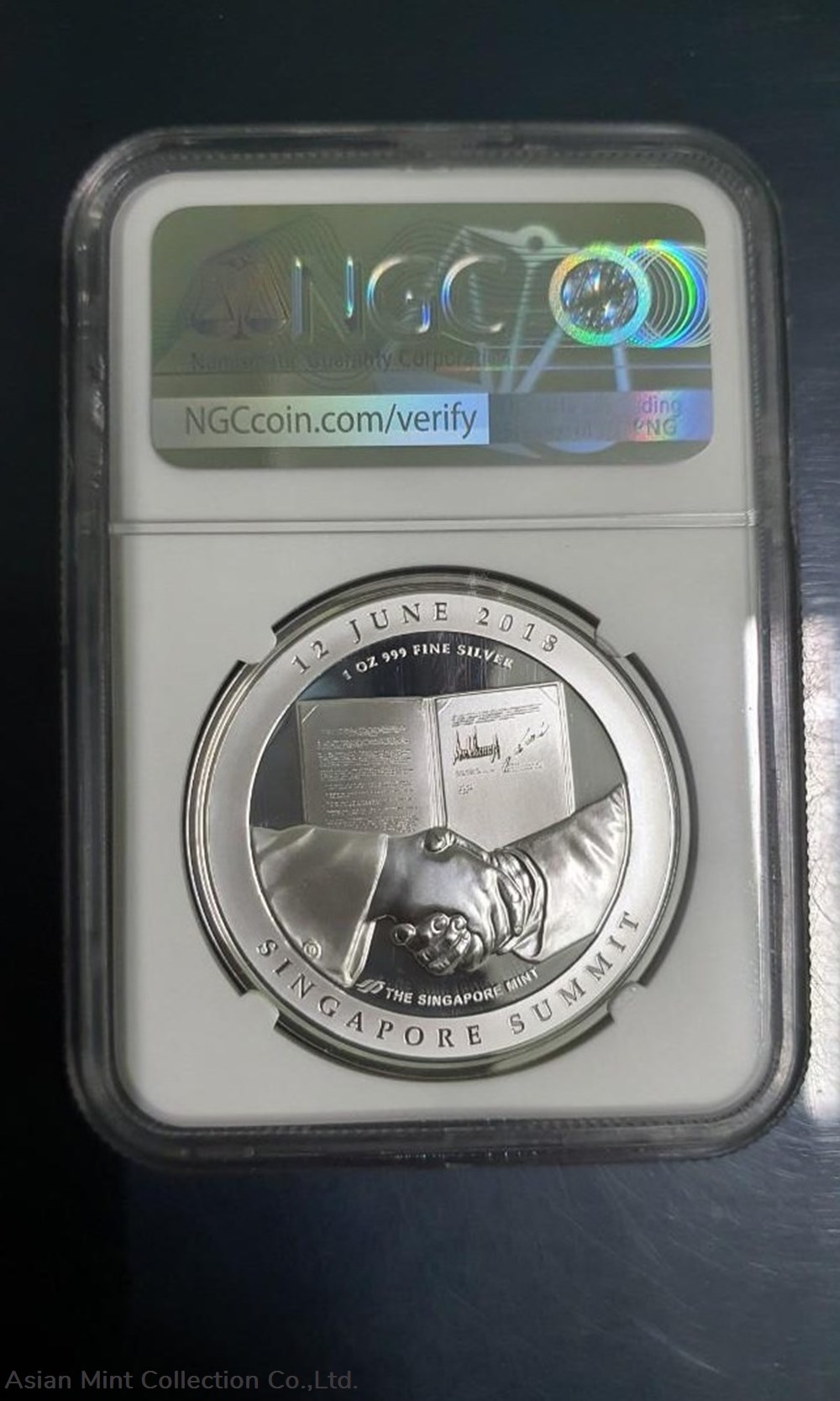 2018 Singapore Mint -US & North Korea Summit 1 oz Silver Medal NGC PF70 Ultra Cameo. 2 coins ingots bullion coin 2018 singapore mint us north korea summit 1 oz silver medal ngc pf70 ultra cameo