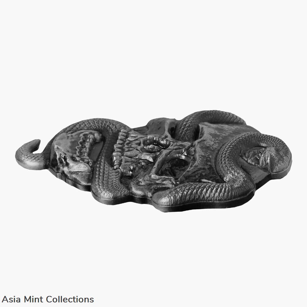 2022 Ghana Snake Skull Silver Plated 1 oz CN Coin - 2,000 Mintage 3 coins 2022 ghana snake skull silver plated 1 oz cn coin 2 000 mintage