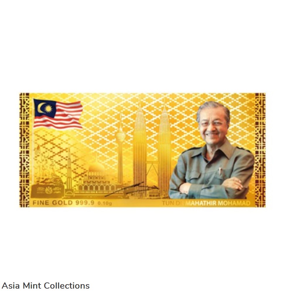 banknotes 2018 gold notes of hope tun mahathir