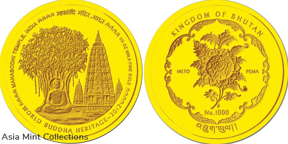 2012 Bhutan NU1000 World Buddha Heritage Series "Mahabodhi Temple of India" -1/4oz Gold Proof Coin coins ingots bullion ingot 2012 bhutan nu1000 world buddha heritage series mahabodhi temple of india 1 4oz gold proof coin
