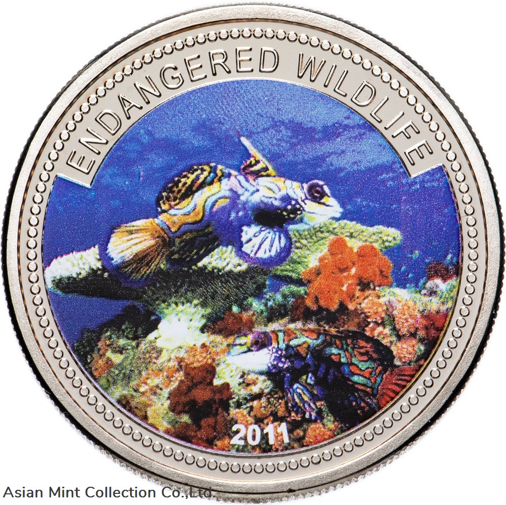 2011 - Endangered Wildlife Mandarin Fish $1 BU Color Palau coins ingots bullion silver coin 2011 endangered wildlife mandarin fish 1 bu color palau