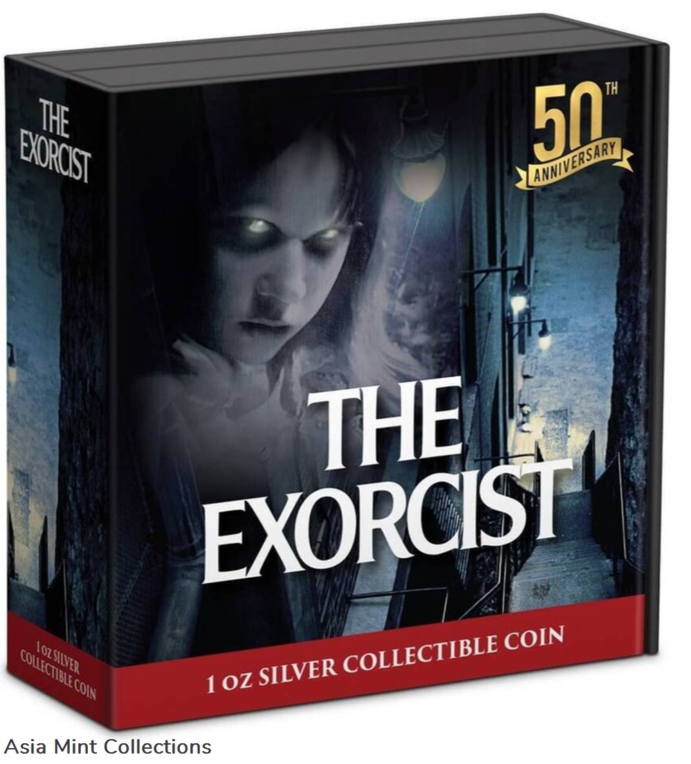 2023 Niue The Exorcist 50th Ann. 1oz Silver Colorized Proof Coin 4 coins ingots bullion 2023 niue the exorcist 50th ann 1oz silver colorized proof coin