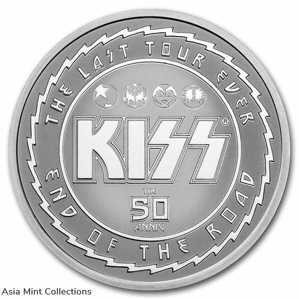 coins ingots bullion 2023 50 years kiss 1oz 999 niue 2 silver coin silver st bu