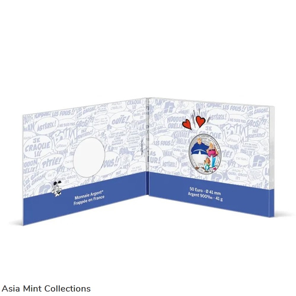2022 - Asterix esprit de famille 50€ Colored Silver Coin 4 coins ingots bullion 2022 asterix esprit de famille 50 colored silver coin