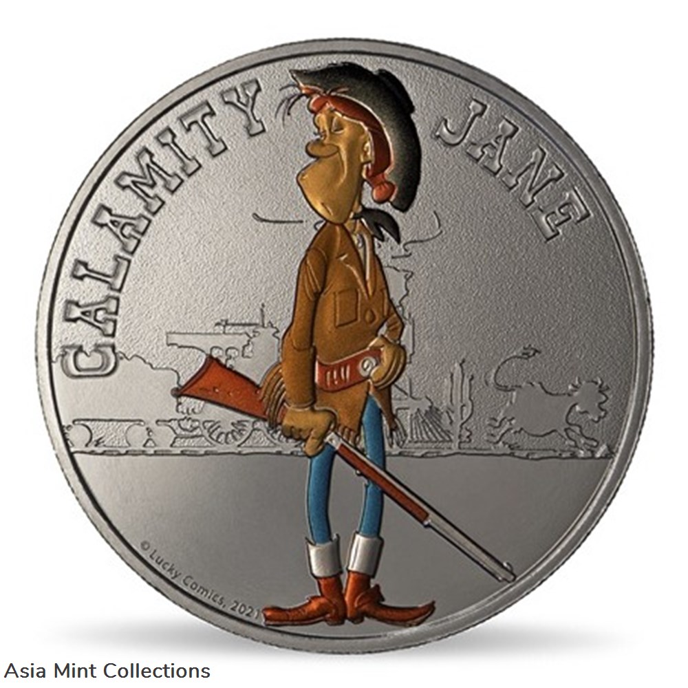 2021 - Monnaie De Paris Memory token Lucky Luke - Calamity Jane 2 coins ingots bullion copper coin 2021 monnaie de paris memory token lucky luke calamity jane