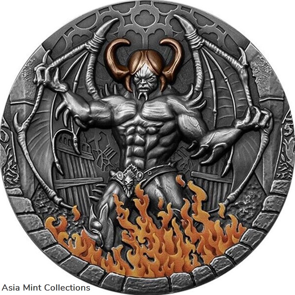 2021 - Beelzebub 2 oz Silver Coin 2000 Francs CFA Cameroon coins ingots bullion 2021 beelzebub 2 oz silver coin 2000 francs cfa cameroon