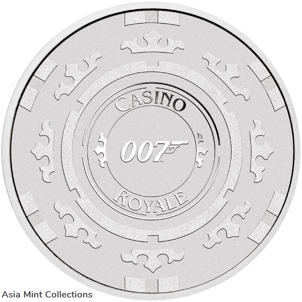 coins ingots bullion coin 2023 tuvalu 1 oz 9999 silver james bond 007 casino royal ship st bu