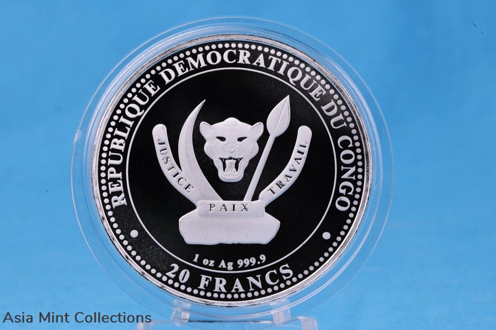 2023 - Prehistoric Life Stegosaurus (12.) 1 oz 999 Silver Colored Color Congo 5 coins ingots bullion 2023 prehistoric life stegosaurus 12 1 oz 999 silver colored color congo
