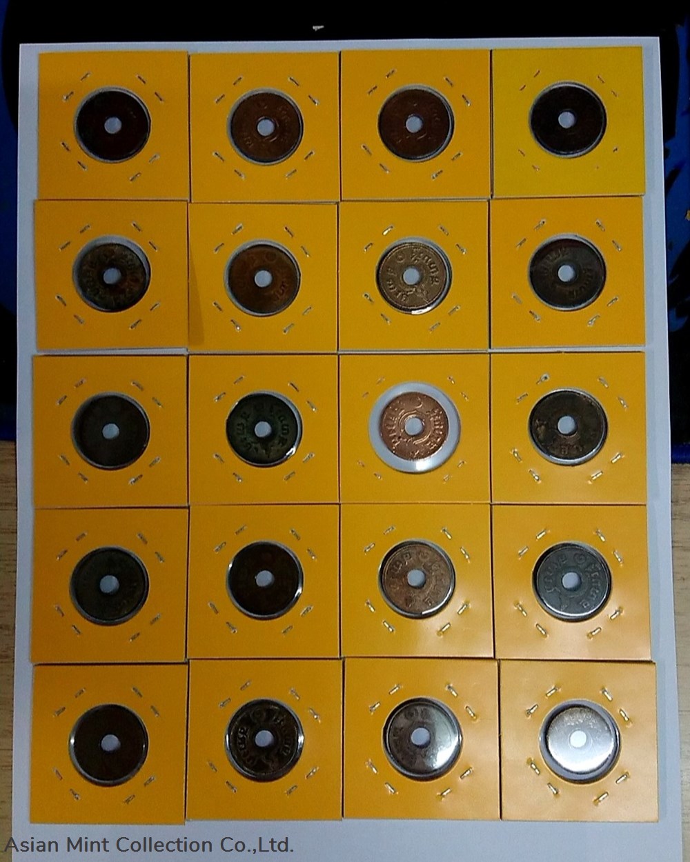 Copper coin 1 Satang, Complete set 20 coins copper coin 1 satang complete set 20 coins