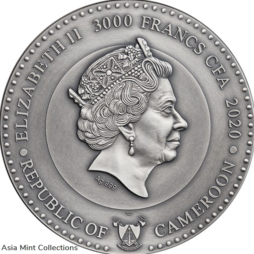 2020 - Mars Planets and Gods 3 oz Antique finish Silver Coin CFA Cameroon 2 coins ingots bullion 2020 mars planets and gods 3 oz antique finish silver coin cfa cameroon