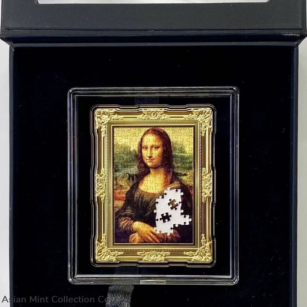 2022 World famous painting jigsaw -Mona Lisa's smile- silver&copper coin 2 coins ingots bullion 2022 world famous painting jigsaw mona lisa s smile silver copper coin