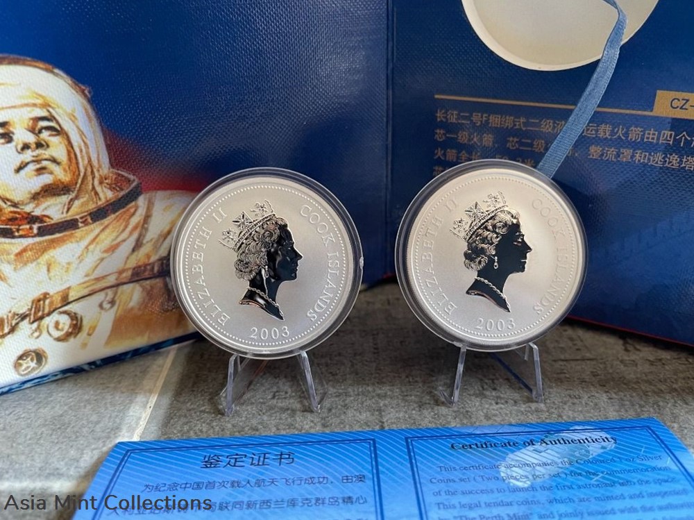 2003 Perth Mint-Cook Island $1 Launch of Astronaut Into The Space Colorized Silver 2 coins ingots bullion coin 2003 perth mint cook island 1 launch of astronaut into the space colorized silver