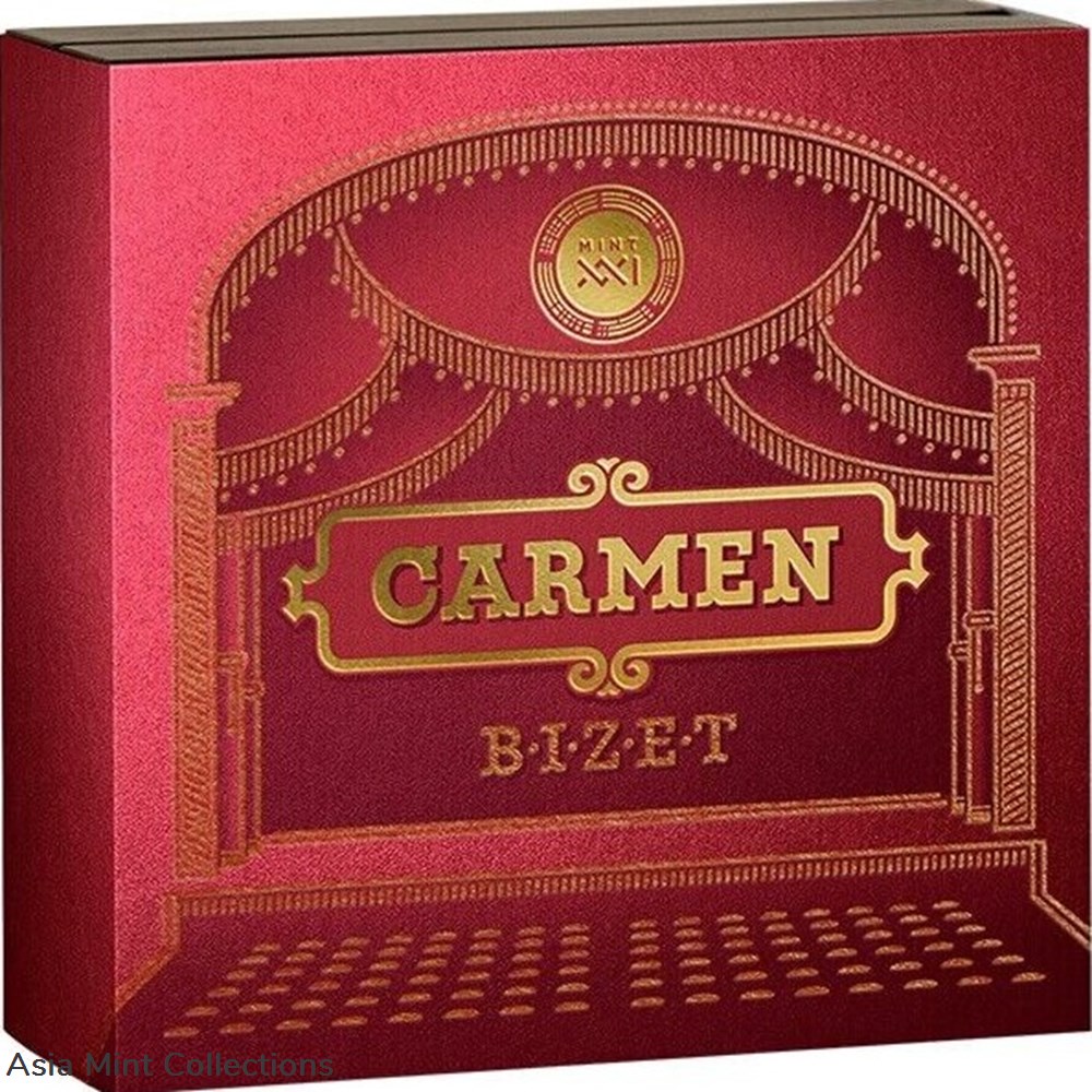 2022 - Carmen Titans of the Music 2 oz Antique finish Silver Coin 5$ Niue 6 coins ingots bullion 2022 carmen titans of the music 2 oz antique finish silver coin 5 niue