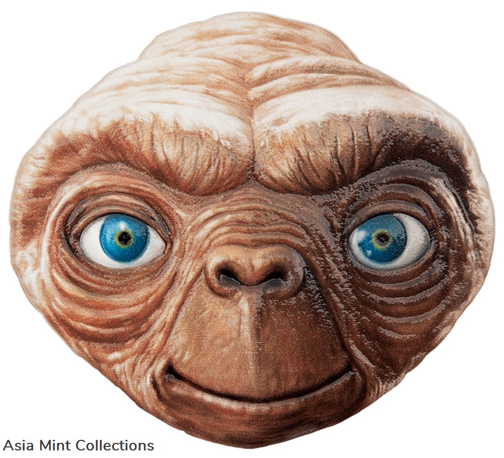 2022 - Niue E.T. 40th Anniversary The Extra Terrestrial 2oz Silver Shaped Coin coins ingots bullion 2022 niue e t 40th anniversary the extra terrestrial 2oz silver shaped coin