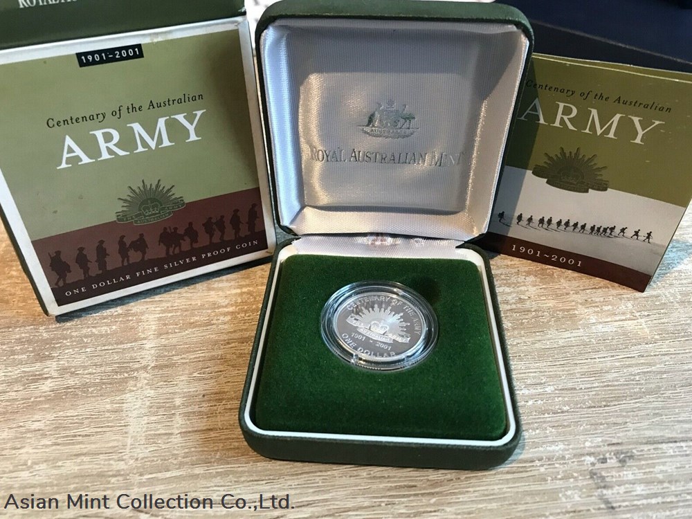 coins ingots bullion 2001 centenary of the australian army one dollar fine silver proof coin