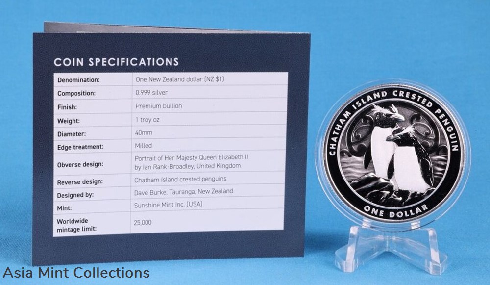 2020 Chatham Island Crested Penguin Penguin New Zealand 1 oz 999 Silver ST/BU 3 coins ingots bullion coin 2020 chatham island crested penguin penguin new zealand 1 oz 999 silver st bu