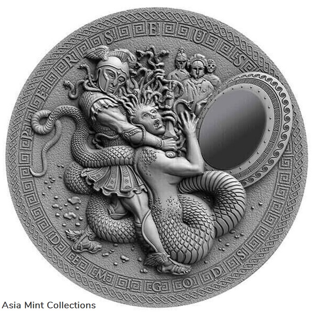 2018 - Niue 2 Dollars Demigods Perseus High Relief Silver Coin 2 coins ingots bullion 2018 niue 2 dollars demigods perseus high relief silver coin