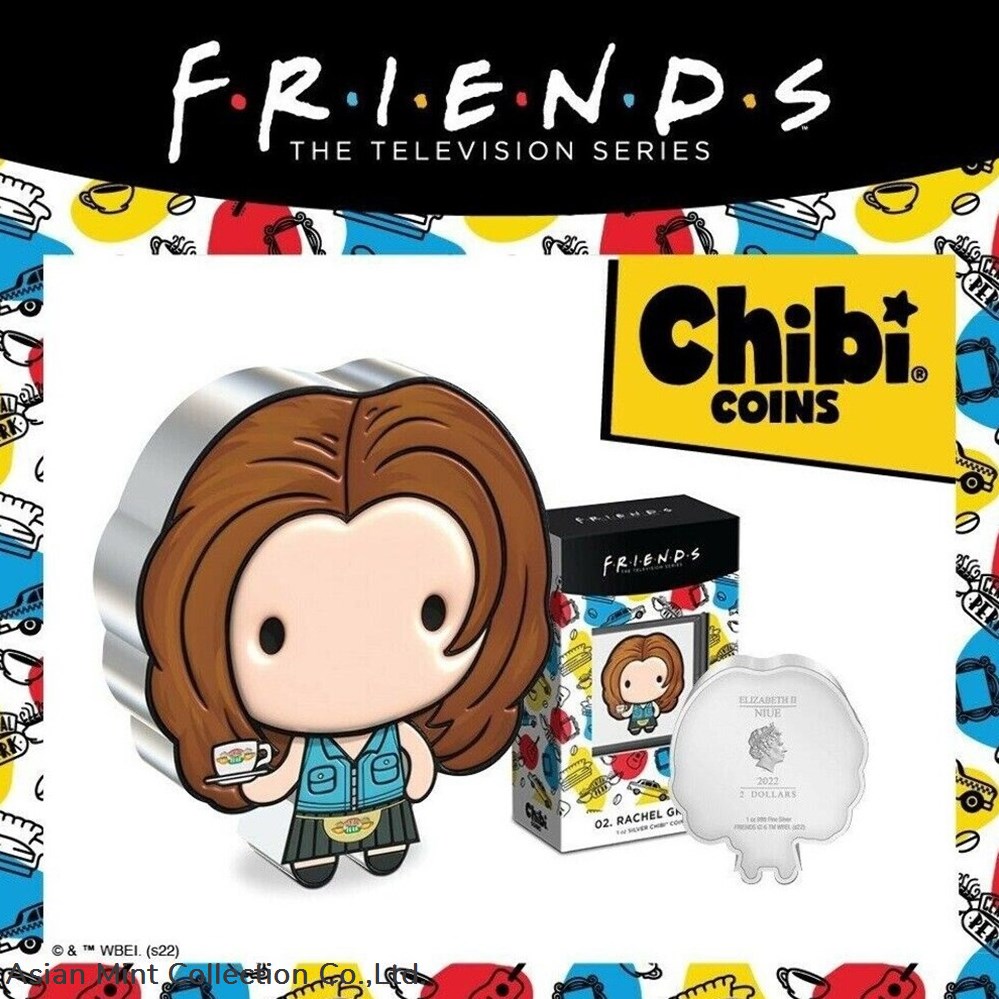 2022 Niue Friends Rachel Green 1oz Silver Chibi Coin 5 coins ingots bullion ingot 2022 niue friends rachel green 1oz silver chibi coin