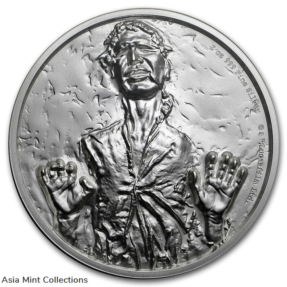 2017 Niue 2 oz Silver $5 Star Wars Han Solo Ultra High Relief coins ingots bullion coin 2017 niue 2 oz silver 5 star wars han solo ultra high relief