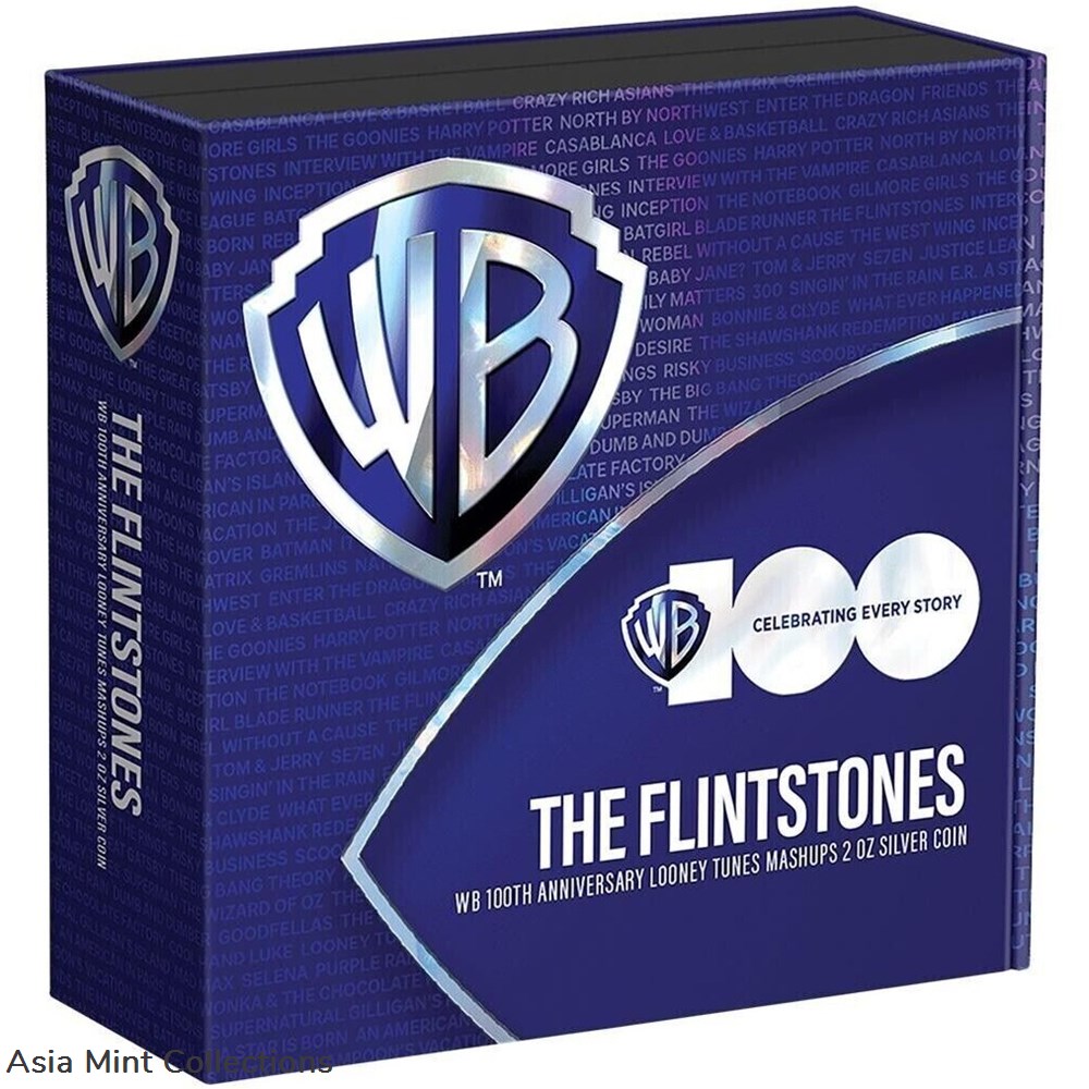 2023 - Looney Tunes™ Mashups (4.) The Flintstones Niue 5 $ 2 OZ Silber PP Box 5 coins ingots bullion silver coin 2023 looney tunes mashups 4 the flintstones niue 5 2 oz silber pp box