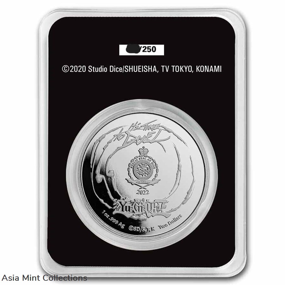 2022 Niue 1 oz Colorized Ag $2 Yu-Gi-Oh! - Seto Kaiba in TEP "imperfect" 2 coins ingots bullion silver coin 2022 niue 1 oz colorized ag 2 yu gi oh seto kaiba in tep imperfect