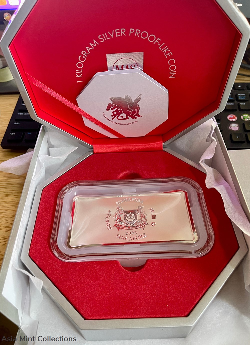 2023 1 kilo silver proof like coin $80 rabbit monetary authority of singapore 3 coins ingots bullion 2023 1 kilo silver proof like coin 80 rabbit monetary authority of singapore