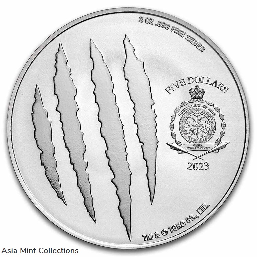 2023 Niue Colorized 2 oz Silver King Ghidorah Coin 3 coins ingots bullion 2023 niue colorized 2 oz silver king ghidorah coin