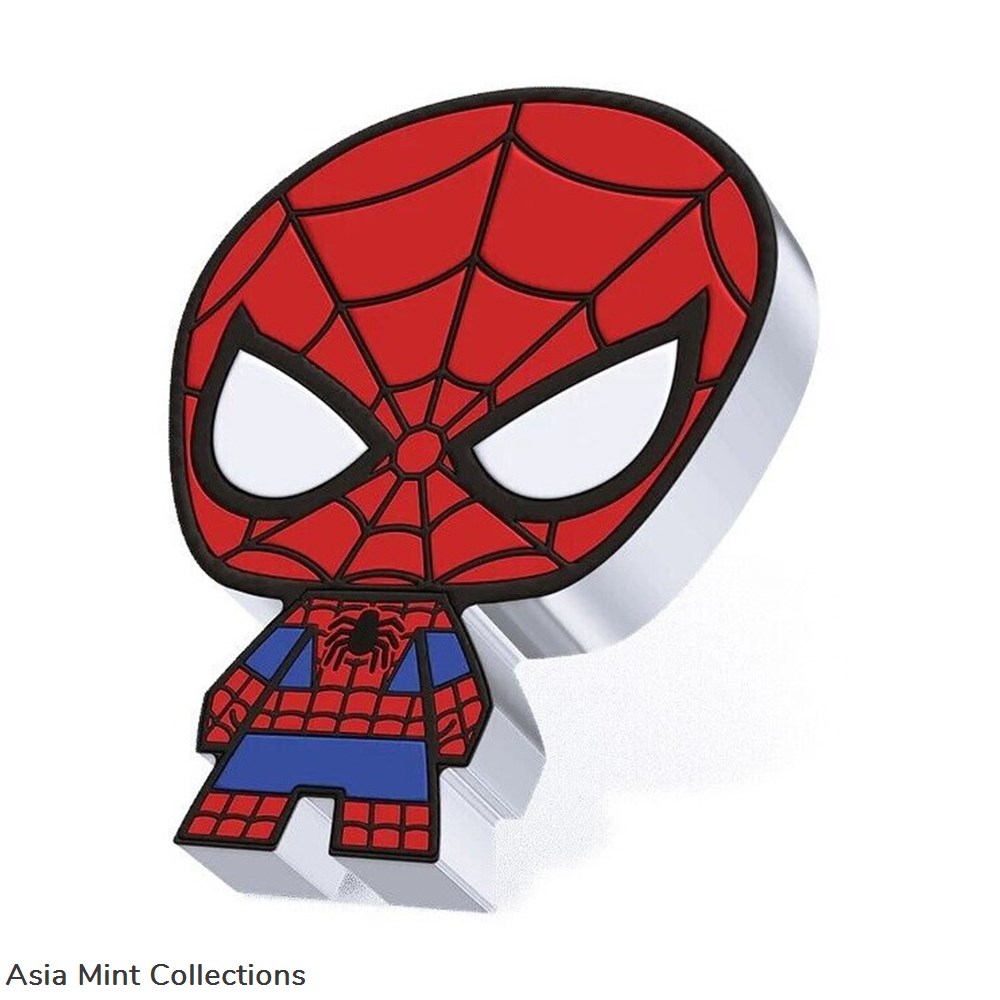 2023 - 1 oz Silver Niue Proof CHIBI SPIDER MAN Marvel Collection 2 coins ingots bullion coin 2023 1 oz silver niue proof chibi spider man marvel collection