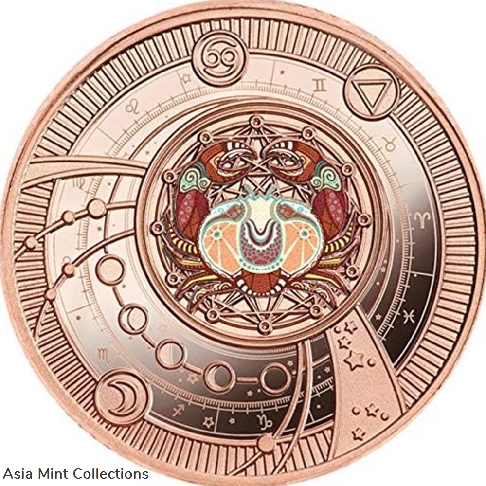 2021 - Cancer Zodiac Signs Proof Silver Coin 500 Francs CFA Cameroon coins ingots bullion 2021 cancer zodiac signs proof silver coin 500 francs cfa cameroon
