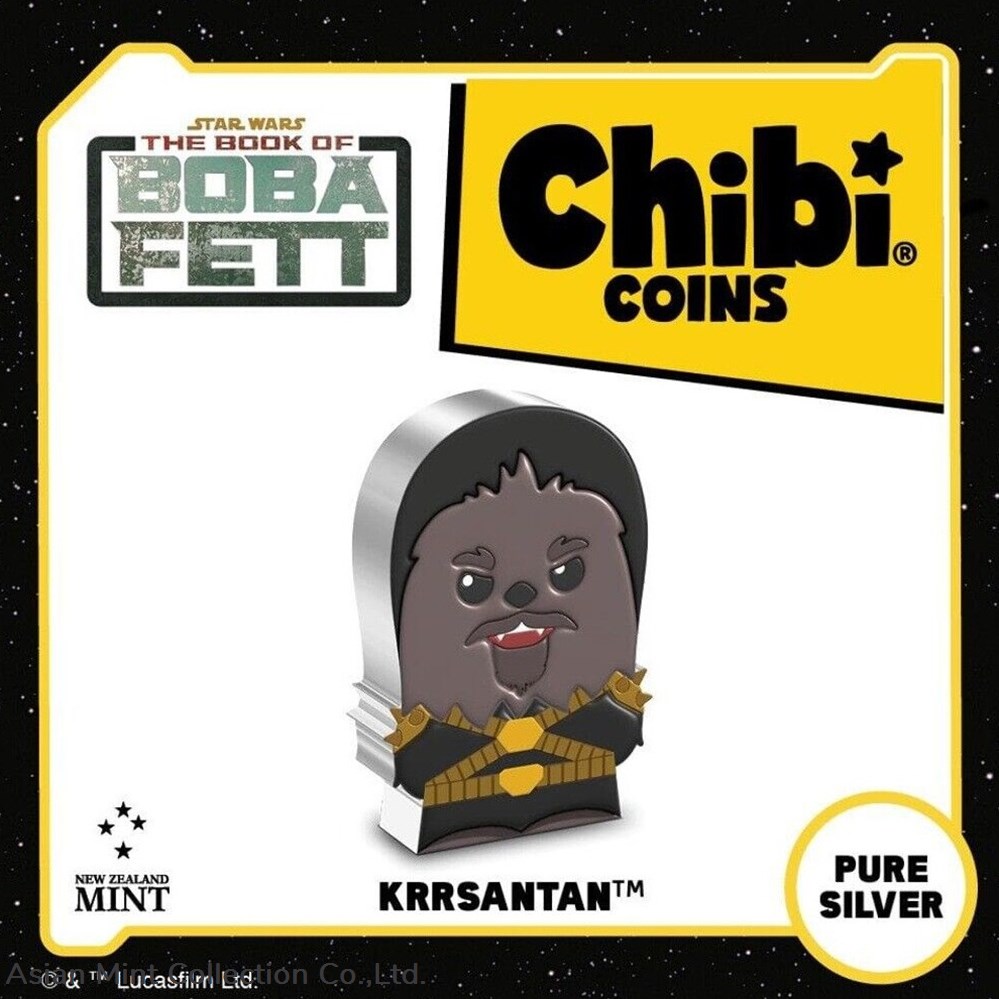 2022 - Niue Star Wars The Book of Boba Fett Krrsantan 1oz Silver Chibi Coin 5 coins ingots bullion ingot 2022 niue star wars the book of boba fett krrsantan 1oz silver chibi coin