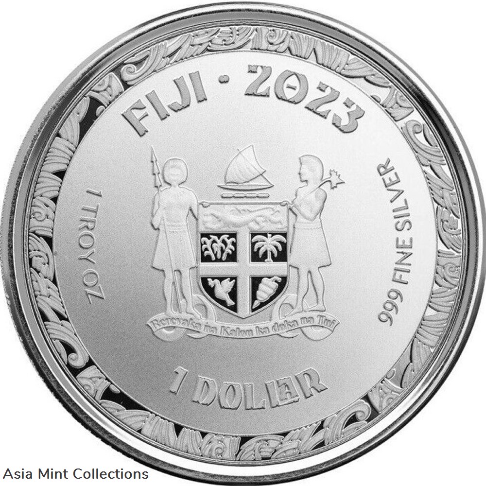 2023 - Koi Fish 1 Oz 999 Silver Color Fiji 1 Dollar Proof with Original Packaging 4 coins ingots bullion coin 2023 koi fish 1 oz 999 silver color fiji 1 dollar proof with original packaging
