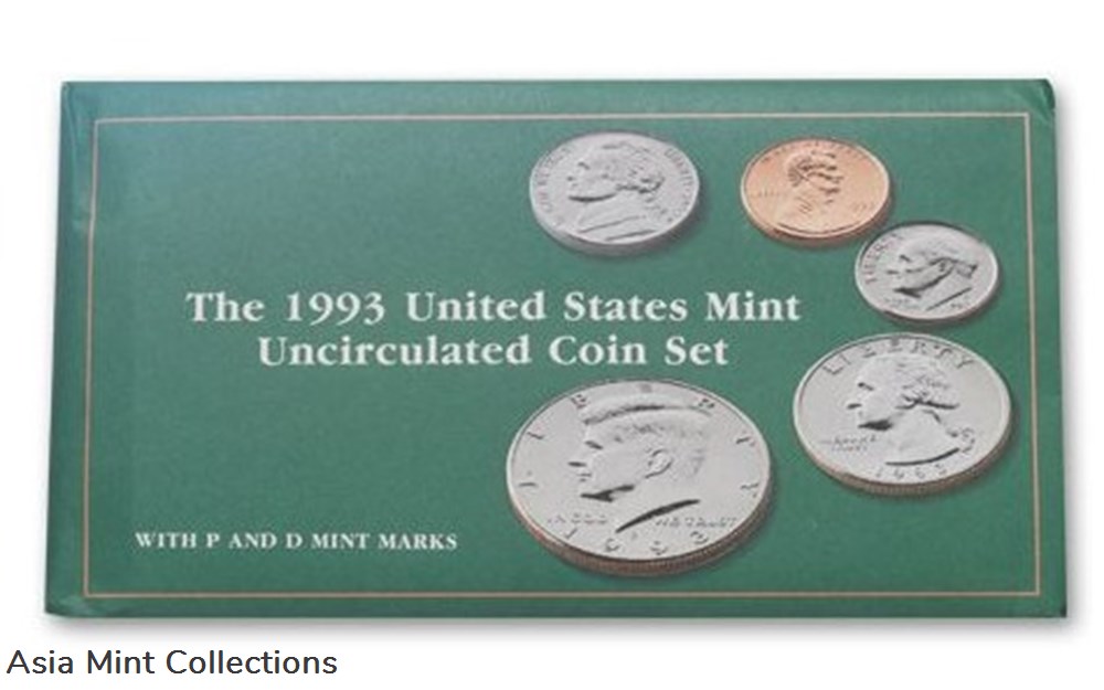 coins world united states 1993 the 1993 u s mint uncirculated coin set with d and p mint marks