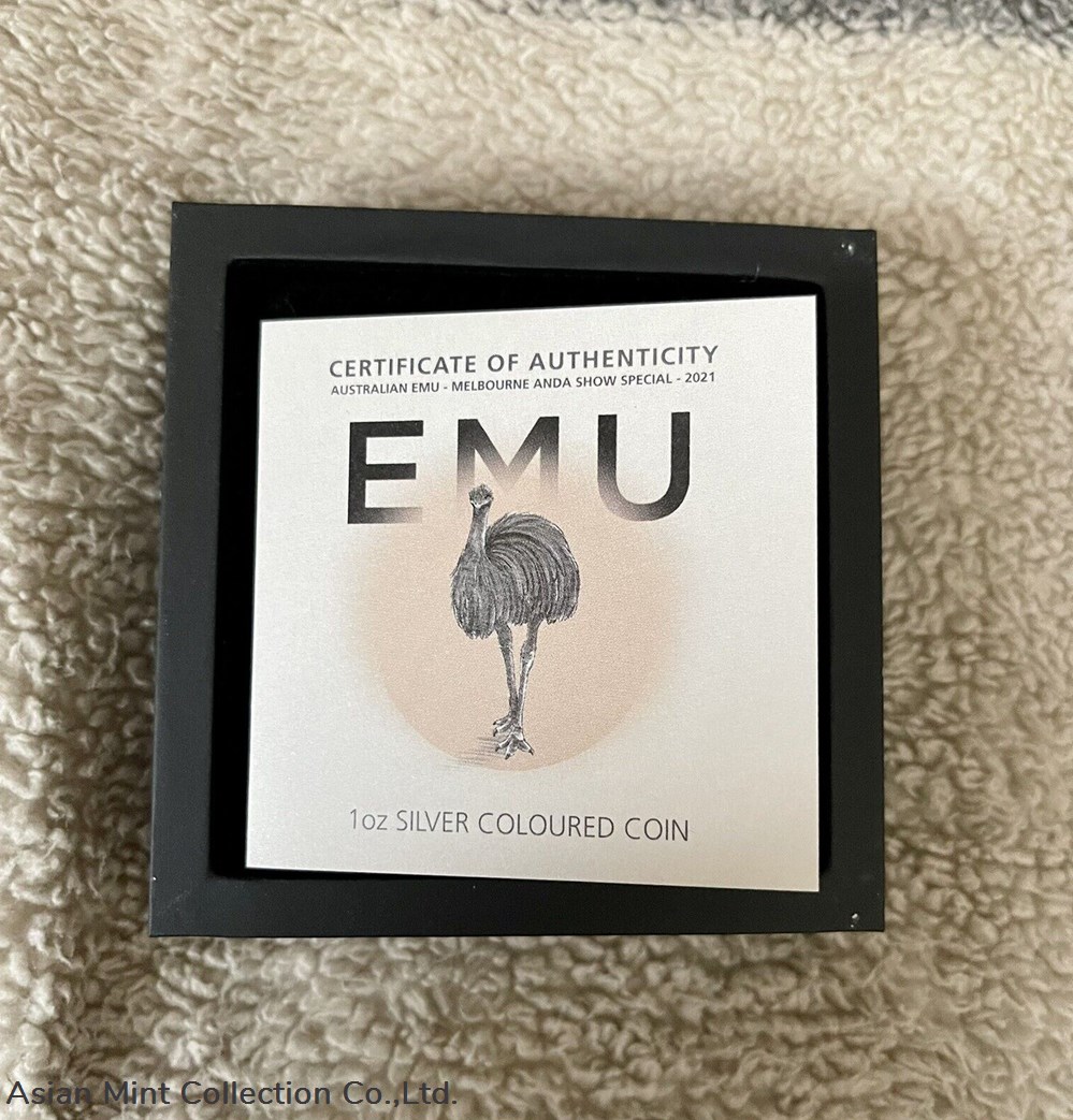 2021 Australian Emu 1oz Coloured Silver Coin - Melbourne Money Expo ANDA Special 5 coins ingots bullion 2021 australian emu 1oz coloured silver coin melbourne money expo anda special