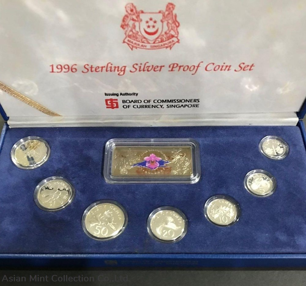 1996 Sterling Silver Proof Coin Set With Original Box And Coa, 3 coins 1996 sterling silver proof coin set with original box and coa