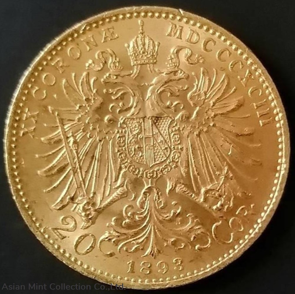 1893 - Austria Gold 20 Corona Coin - Franz Joseph I 2 coins world 1893 austria gold 20 corona coin franz joseph i