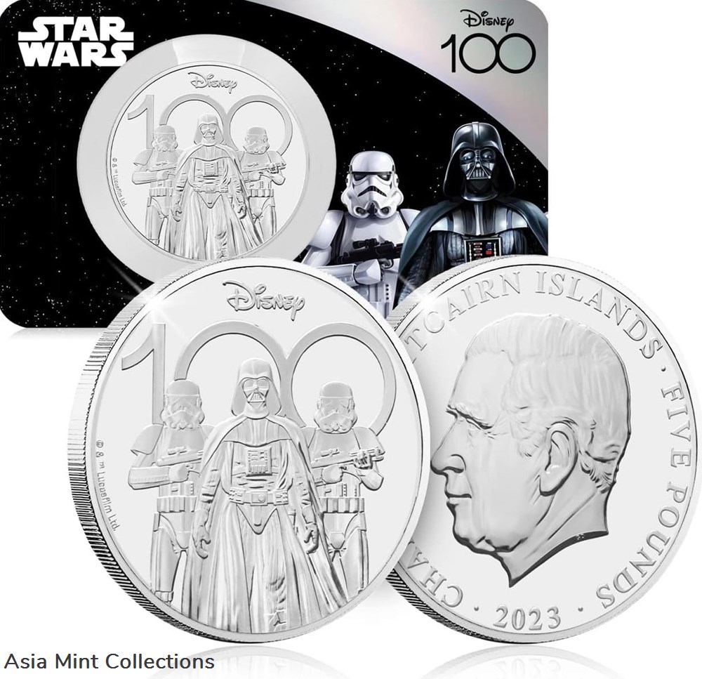 2023 - Star Wars Darth Vader and Storm Troopers BU Coin Disney Release 3 coins ingots bullion copper 2023 star wars darth vader and storm troopers bu coin disney release
