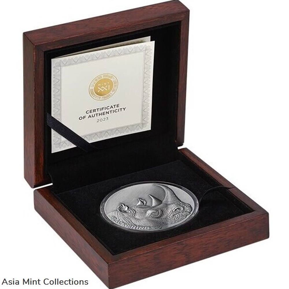 2023 - Black Rhino Expressions of Wildlife 2oz Antique finish Silver Coin Cameroon 7 coins ingots bullion 2023 black rhino expressions of wildlife 2oz antique finish silver coin cameroon