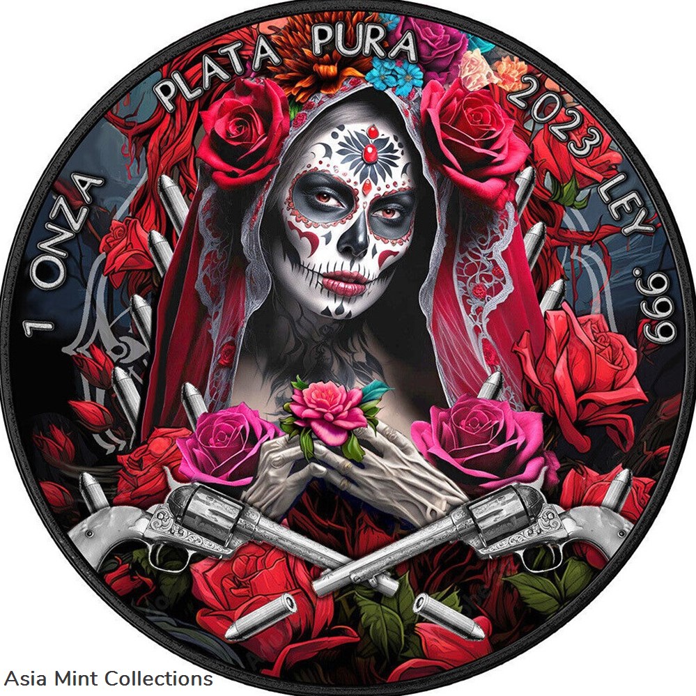 coins ingots bullion 2023 santa muerte libertad 1 oz silver coin 1 onza mexico