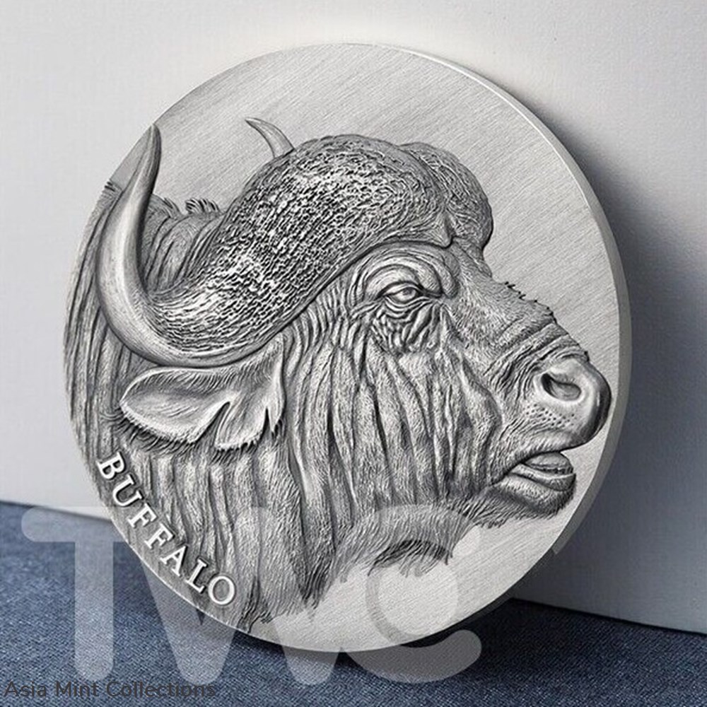 2022 - Buffalo Expressions of Wildlife 2 oz Antique finish Silver Coin Cameroon coins ingots bullion 2022 buffalo expressions of wildlife 2 oz antique finish silver coin cameroon