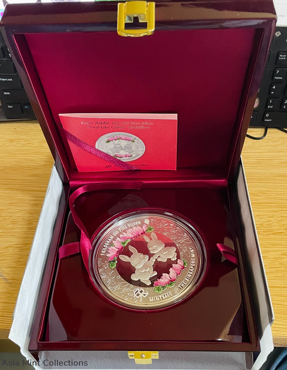 2023 Lunar Rabbit 1kg Silver proof like coloured Medallion 2 coins ingots bullion coin 2023 lunar rabbit 1kg silver proof like coloured medallion