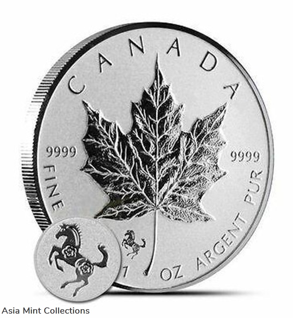 coins ingots bullion coin 2014 5 canada silver lunar horse privy mark reverse proof maple leaf 1 ounce