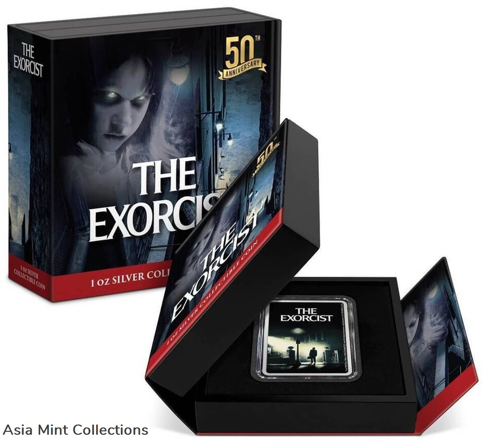 2023 Niue The Exorcist 50th Ann. 1oz Silver Colorized Proof Coin 3 coins ingots bullion 2023 niue the exorcist 50th ann 1oz silver colorized proof coin