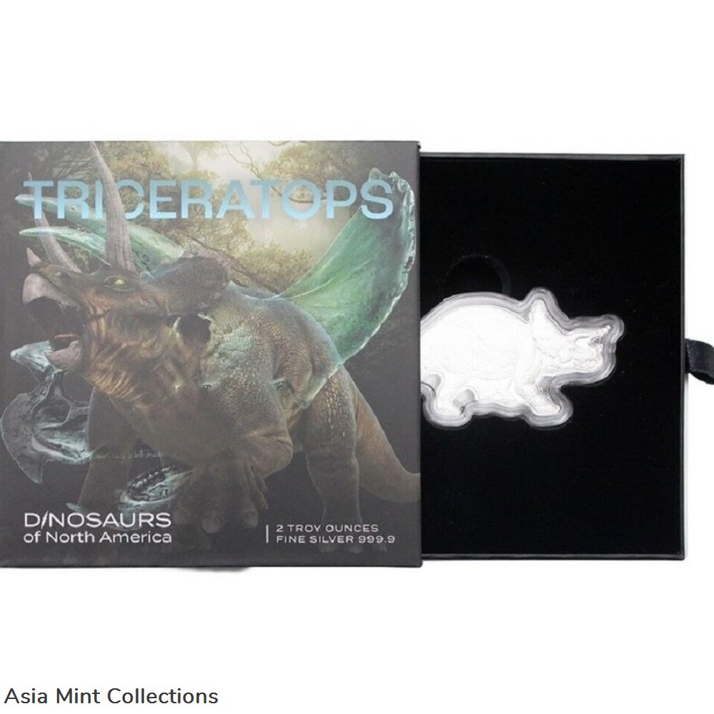 2022 Solomon Islands Dinosaurs Triceratops 2oz Silver Reverse Proof Coin 5 coins ingots bullion 2022 solomon islands dinosaurs triceratops 2oz silver reverse proof coin