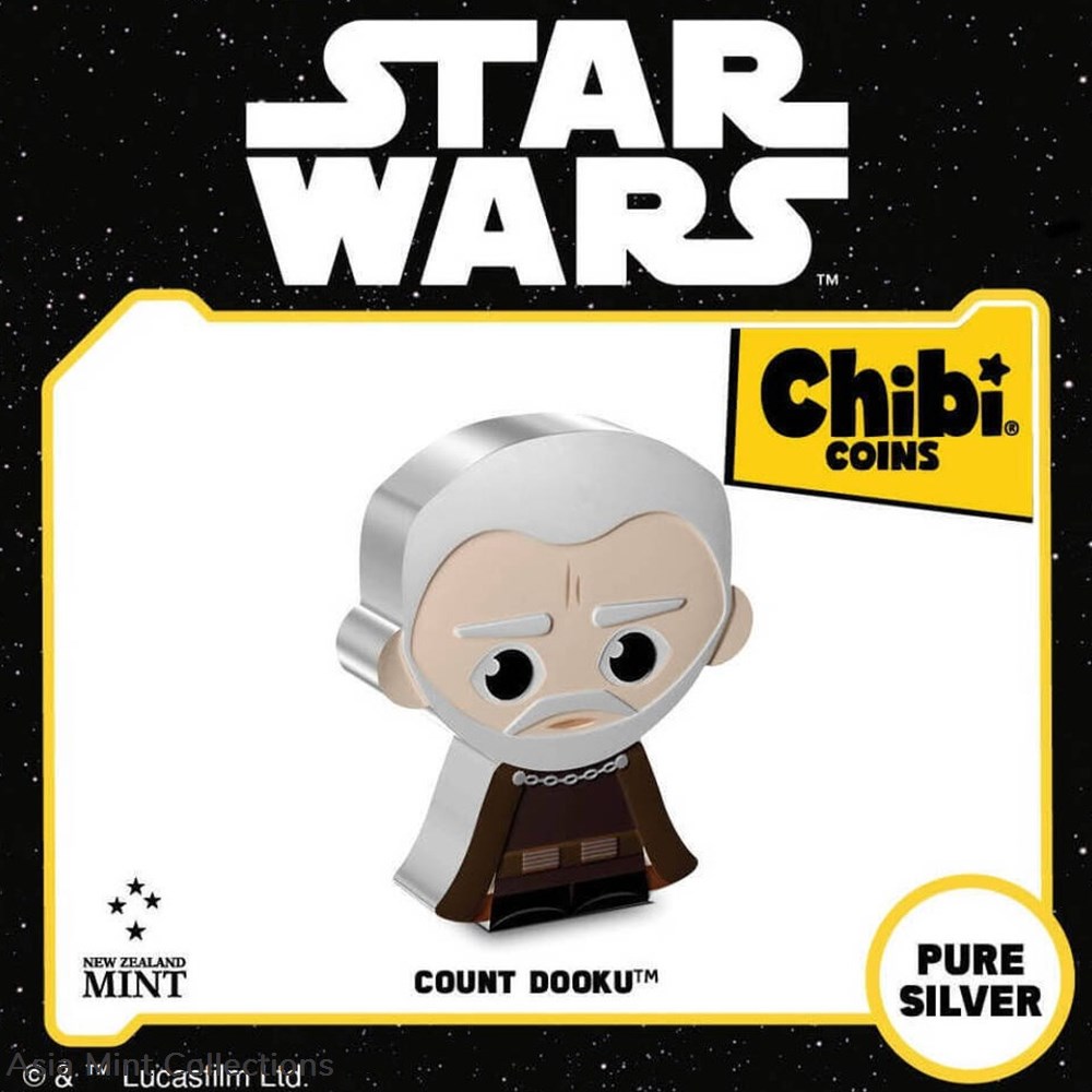 2023 Niue Star Wars Count Dooku 1oz Silver Colorized Proof Chibi Coin 6 coins ingots bullion 2023 niue star wars count dooku 1oz silver colorized proof chibi coin