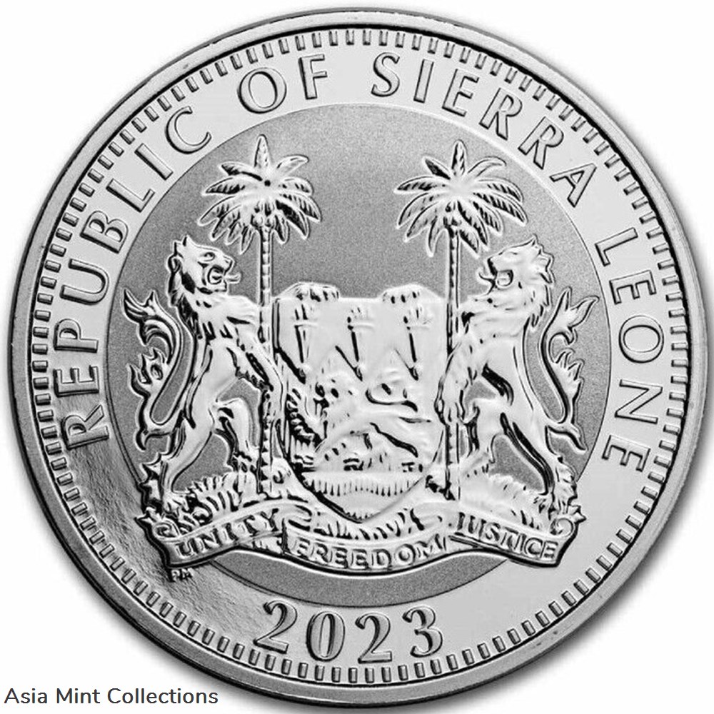 2023 - 1 oz 999 Silver Big Five Buffalo Sierra Leone ST/BU Silver Coin 2 coins ingots bullion 2023 1 oz 999 silver big five buffalo sierra leone st bu silver coin
